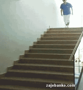 smiješna animacija - spust niz stepenice "like a boss"