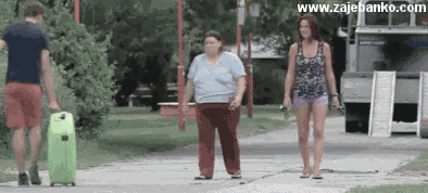 animacija: debele žena trči