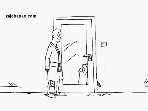 smiješna animacija: mačka grebe po vratima