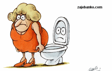 smiješne animacije: baba na wc