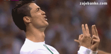 gif animacija: Cristiano Ronaldo reakcija