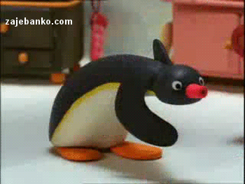 gif slika: pingvin hoda