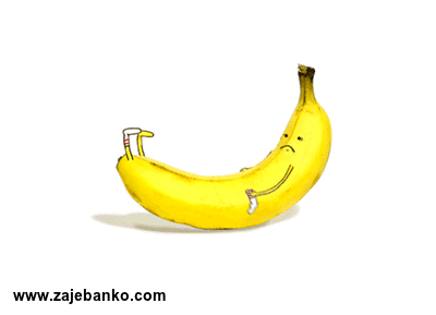 gif animacija: smiješna banana